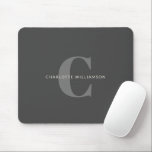 Enkel Chic av Snyggt Monogram Namn Black och Grått Musmatta<br><div class="desc">Enkel Chic av Snyggt Monogram Namn i svart och Grått-mussla</div>