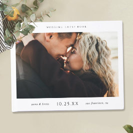 Enkel Chic Bröllop Guest Bok med foto