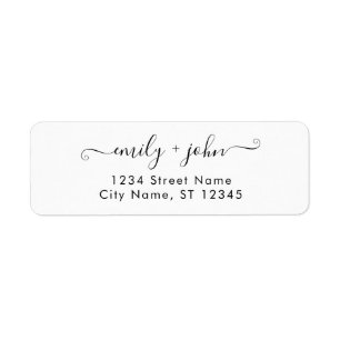 Enkel Chic Calligraphy Bröllop Returadress Returadress Etikett