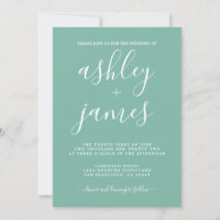 Enkel Chic Calligraphy Dusty Jade Grönt Bröllop