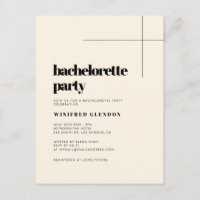 Enkel chic Cream Bachelorette-partiinbjudan