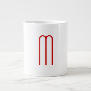 Enkel chic Enkel Monogram Rött vitt slinga Jumbo Mugg