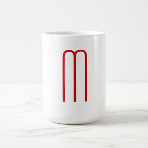 Enkel chic Enkel Monogram Rött vitt slinga Kaffemugg