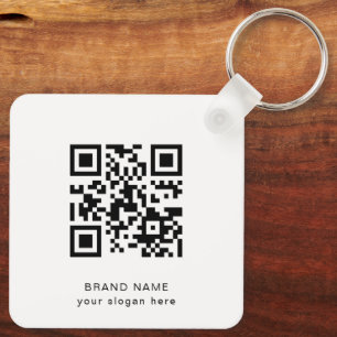Enkel Chic för Business Logotyp QR Code Company Nyckelring