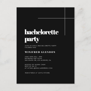 Enkel chic för elegant Bachelorette-partiinbjudan Vykort