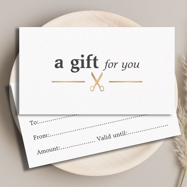 Enkel Chic för Elegant Faux Guld White Hair Stylis Visitkort (Skapare uppladdad)