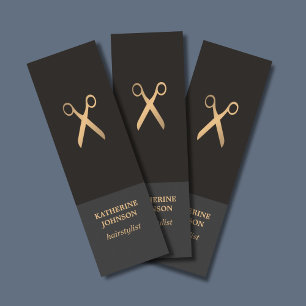 Enkel Chic för Elegant Mörk Faux Guld Hair Stylist Mini Visitkort