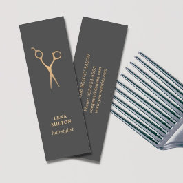 Enkel Chic för Elegant Mörk Faux Guld Hair Stylist Mini Visitkort
