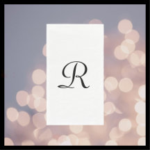 Enkel Chic för vit och svart monogrammad Elegant