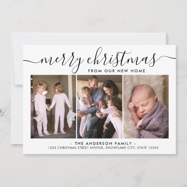 Enkel Chic God jul 3 Photo Helgdag Flytta Meddelande (Framsida)