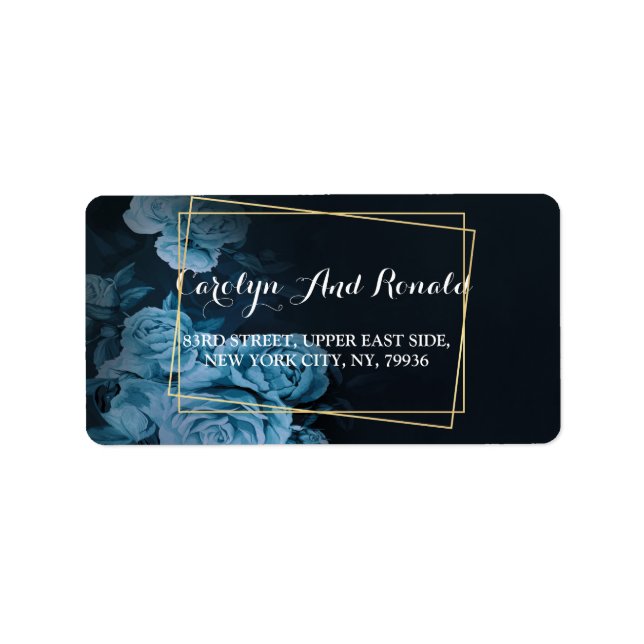 Enkel Chic Guld Geometric Ram Adressetikett (Framsidan)