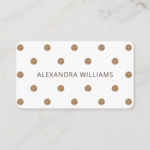 Enkel Chic i Guld Glitter Polka dots Mönster Whit Visitkort