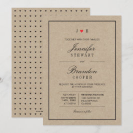Enkel Chic Kraft Typography-bröllopsinbjudan Inbjudningar