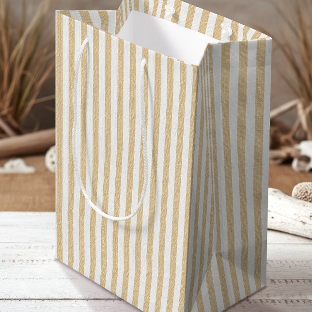 Enkel Chic Linen-utseende stripe Mönster Beige Gul (Skapare uppladdad)