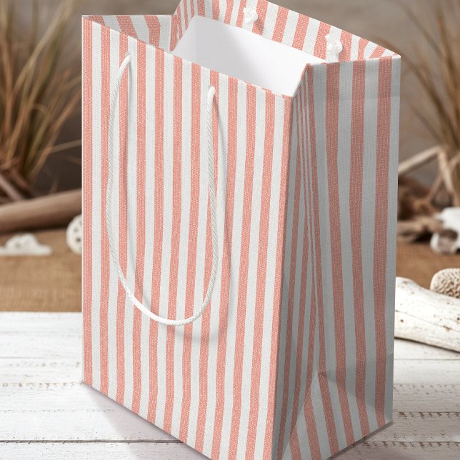 Enkel Chic Linjetänk Mönster Coral White (Skapare uppladdad)