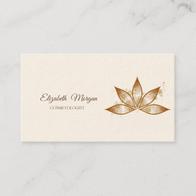 Enkel Chic Lotus Glitter  Visitkort (Framsida)
