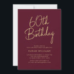 Enkel Chic Modern 60:e födelsedag Inbjudningar<br><div class="desc">Enkel Chic Modern 60:e födelsedagen. Motografi av eleganten och minimal typografi.</div>