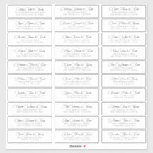 Enkel Chic Modern Bröllop Guest Namn Adress