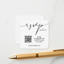 Enkel Chic QR-kod Bröllop Tilläggskort