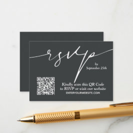 Enkel Chic QR-kod Bröllop Tilläggskort