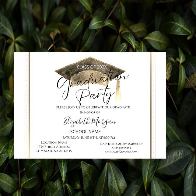 Enkel Chic Ram Studentmössa Studenten Inbjudningar (Skapare uppladdad)