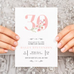 Enkel Chic  Rosa Vita Blommigten 30års födelsedag Inbjudningar<br><div class="desc">Enkel Chic  Rosa Vita Blommigten 30års födelsedag | Inbjudan till Vuxens födelsedag | Rosa och vit 30:e inbjudan till Girly Elegant Baby | Födelsedagsfirande</div>