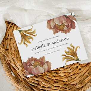 Enkel Chic Rustic Blommigt Bröllop spara datum Vykort