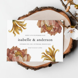 Enkel Chic, Rustic Blommigt Photo Bröllop Spara Datumet