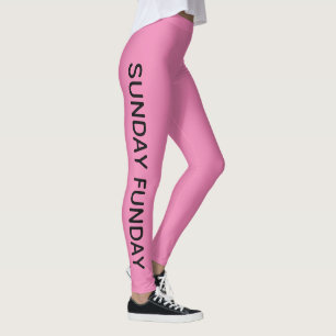 enkel chic SÖNDAG FUNDAY-typografi   Leggings