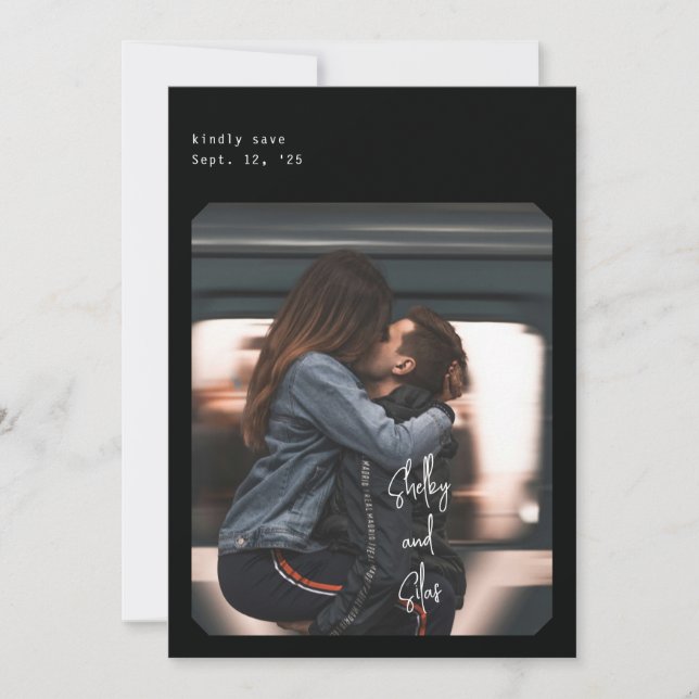 Enkel Chic Spara datumkortet Inbjudningar (Framsida)