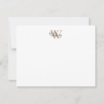 Enkel Chic Svart Guld Monogram Skript Namn