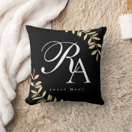 Enkel Chic, svart Monogram Kudde