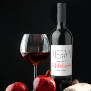 Enkel Chic, svartvitt och vitt skilsmässa mellan H Vinflaska Etikett