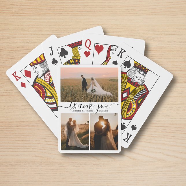 enkel chic tack 3 bilder kollage bröllop casinokort (Skapare uppladdad)