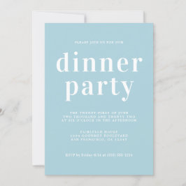 Enkel Chic Typografi Blå glöd Party Inbjudningar
