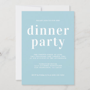 Enkel Chic Typografi Blå glöd Party Inbjudningar
