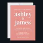 Enkel Chic Typografi - bränd koral Bröllop Inbjudningar<br><div class="desc">Den enkla och chic bröllopsinbjudan har vit snyggt, elegant och modern typografi på en bränd korallbakgrund. Lägg bara till dina uppgifter om bröllop. Enbart designad för dig av Lycklig Dolphin Studio. Kontakta oss på happydolphinstudio@outlook.com om du behöver hjälp eller matchande produkter. Vi är lycklig för att hjälpa dig att göra...</div>