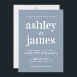 Enkel Chic Typografi Dusty Blue Bröllop Inbjudningar<br><div class="desc">Den enkla och chic bröllopsinbjudan har vit snyggt, elegant och modern typografi på en dammig blå bakgrund. Lägg bara till dina uppgifter om bröllop. Enbart designad för dig av Lycklig Dolphin Studio. Kontakta oss på happydolphinstudio@outlook.com om du behöver hjälp eller matchande produkter. Vi är lycklig för att hjälpa dig att...</div>