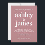 Enkel Chic Typografi Dusty Ro Bröllop Inbjudningar<br><div class="desc">Den enkla och chic bröllopsinbjudan har vit snyggt, elegant och modern typografi på en dammig bakgrund i ro. Lägg bara till dina uppgifter om bröllop. Enbart designad för dig av Lycklig Dolphin Studio. Kontakta oss på happydolphinstudio@outlook.com om du behöver hjälp eller matchande produkter. Vi är lycklig för att hjälpa dig...</div>