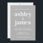Enkel Chic Typografi Light Grått Bröllop Inbjudningar<br><div class="desc">Den enkla och chic bröllopsinbjudan har vit snyggt, elegant och modern typografi på lätt grått-bakgrund. Lägg bara till dina uppgifter om bröllop. Enbart designad för dig av Lycklig Dolphin Studio. Kontakta oss på happydolphinstudio@outlook.com om du behöver hjälp eller matchande produkter. Vi är lycklig för att hjälpa dig att göra bröllop...</div>
