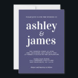 Enkel Chic Typografi - marinblå Bröllop Inbjudningar<br><div class="desc">Den enkla och chic bröllopsinbjudan har vit snyggt, elegant och modern typografi på marinblå bakgrund. Lägg bara till dina uppgifter om bröllop. Enbart designad för dig av Lycklig Dolphin Studio. Kontakta oss på happydolphinstudio@outlook.com om du behöver hjälp eller matchande produkter. Vi är lycklig för att hjälpa dig att göra bröllop...</div>