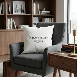 Enkel chic typografi modern svart och vit kudde