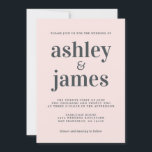 Enkel Chic Typografi Pastel Rosa Bröllop Inbjudningar<br><div class="desc">Den enkla och chic bröllopsinbjudan har svartvit snyggt, elegant och modern typografi på pastellbakgrund för rosa. Lägg bara till dina uppgifter om bröllop. Enbart designad för dig av Lycklig Dolphin Studio. Kontakta oss på happydolphinstudio@outlook.com om du behöver hjälp eller matchande produkter. Vi är lycklig för att hjälpa dig att göra...</div>