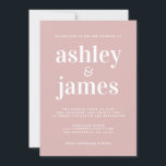 Enkel Chic Typografi Silver Rosa Bröllop Inbjudningar<br><div class="desc">Den enkla och chic bröllopsinbjudan har vit snyggt, elegant och modern typografi på silvrets rosa. Lägg bara till dina uppgifter om bröllop. Enbart designad för dig av Lycklig Dolphin Studio. Kontakta oss på happydolphinstudio@outlook.com om du behöver hjälp eller matchande produkter. Vi är lycklig för att hjälpa dig att göra bröllop...</div>