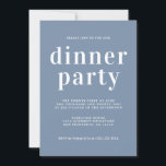 Enkel Chic Typografi Vintage blått inre Party Inbjudningar<br><div class="desc">Den enkla och chic middagsinbjudan har vit snyggt,  elegant och modern typografi på vintagens blå bakgrund. Lägg bara till din middag party-information. Enbart designad för dig av Lycklig Dolphin Studio. Om du behöver hjälp eller matchande produkter kontaktar du oss genom vår chatta.</div>