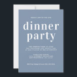 Enkel Chic Typografi Vintage blått inre Party Inbjudningar<br><div class="desc">Den enkla och chic middagsinbjudan har vit snyggt,  elegant och modern typografi på vintagens blå bakgrund. Lägg bara till din middag party-information. Enbart designad för dig av Lycklig Dolphin Studio. Om du behöver hjälp eller matchande produkter kontaktar du oss genom vår chatta.</div>