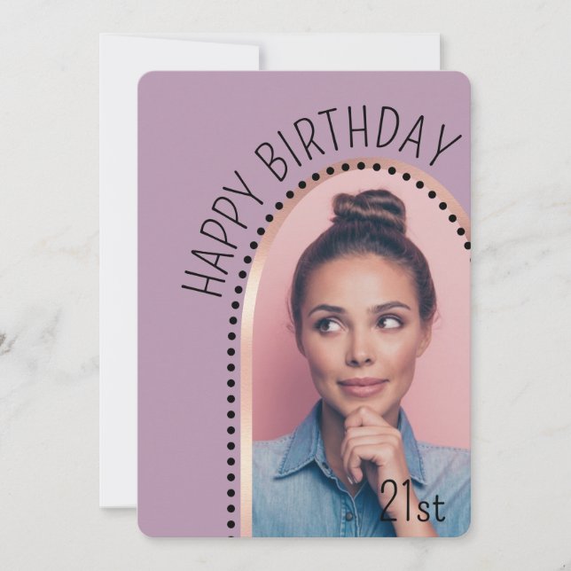 Enkel Chic, vilken ålder som helst på födelsedag R Inbjudningar (Framsida)