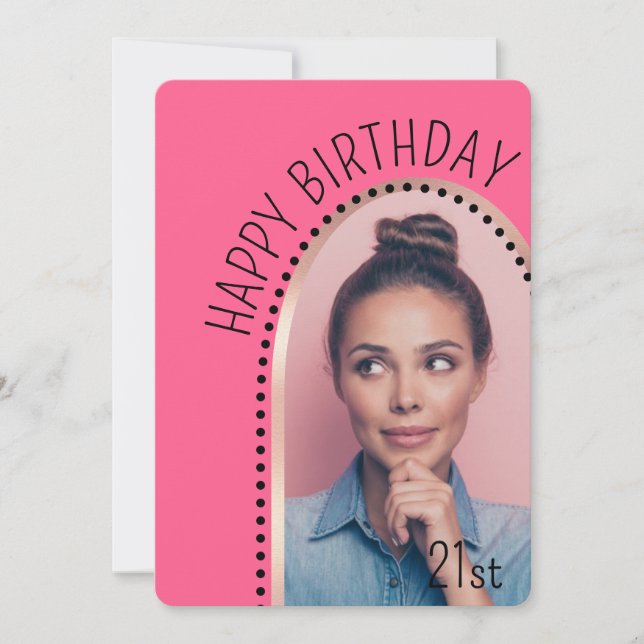 Enkel Chic, vilken ålder som helst på födelsedag R Inbjudningar (Framsida)