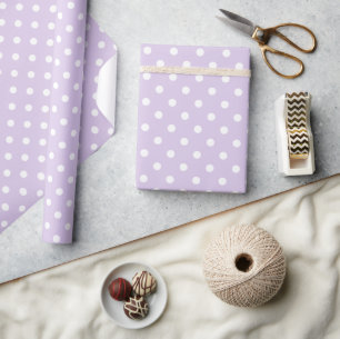 Enkel Chic Vit Prickig Mönster På Ljus Violett Presentpapper
