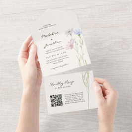 Enkel Chic WildblomBeige Bröllop